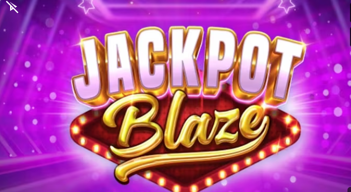 Retro casino-style Jackpot Blaze slot by Pragmatic Play features a casino slot logo with neon lights.